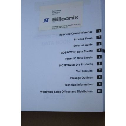 Siliconix 1989/1990 Power Products Data Book Datasheet Manual Catalog