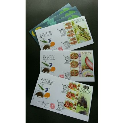 Malaysia Exotic Food 2019 Cuisine Insect Porcupine (special FDC) *signed *rare