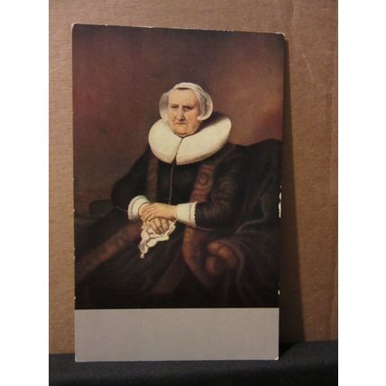 AN ELDERLY LADY by REMBRANDT unused vintage postcard Dutch.. =
