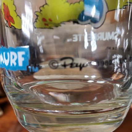 Grouchy Smurf - 1982 Hardees Collectible Smurf Tumbler Water Glass