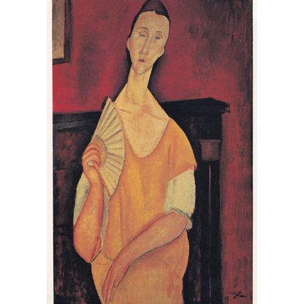 Modigliani Femme De Eventail Italian Painting Japanese Postcard