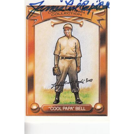 JAMES "COOL PAPA" BELL 1989 AUTOGRAPHED HOMESTEAD GRAYS HALL OF FAME OUTFIELDER