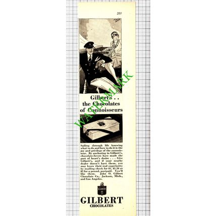 Gilbert Chocolates John O Gilbert Chocolate Co Jackson USA Advert - 1929 Cutting