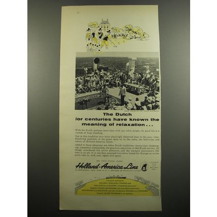 1955 Holland-America Line Cruise Ad - Meaning of Relaxation
