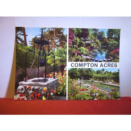 multiview, COMPTON ACRES Poole. Dorset unused postcard by John Hinde date 1971 =