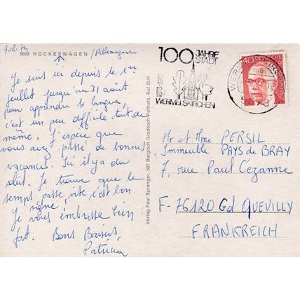 Huckeswagen Germany Multiview Postcard posted 1974 VGC