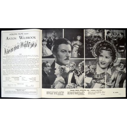 VIENNA WALTZES 1951 Anton Walbrook JOHANN STRAUSS UK PRESSBOOK