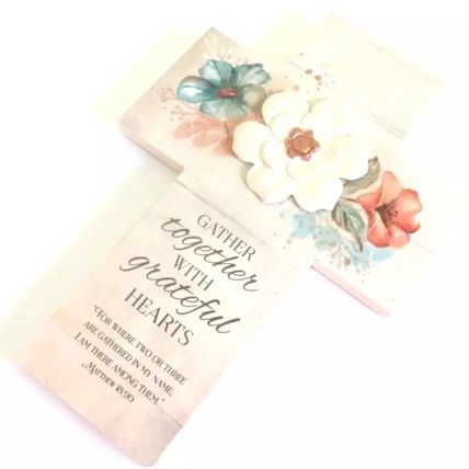 Mathew 18:20 Wall Cross Floral 27.5 CM Gift Christian Home Decor Jesus Faith