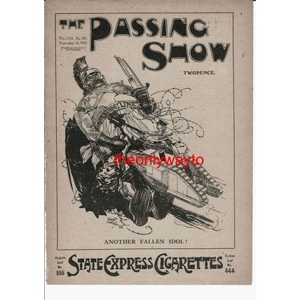 Another Fallen Idol, Wotan Line, Lampoon Cartoon Book Illustration, 1918