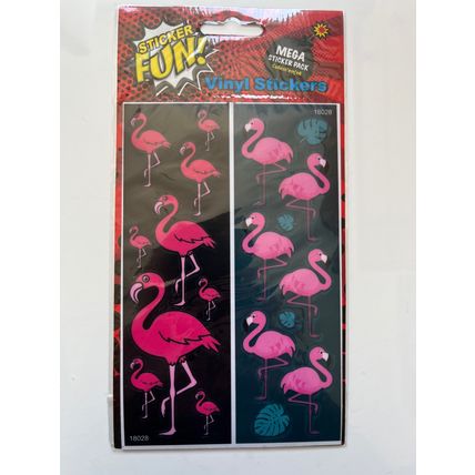 VINYL STICKER SET - PINK FLAMINGOS