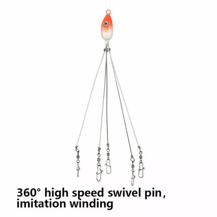 5Pcs 5 Arms Umbrella Rigs Fishing Bass Lures Bait Swivels Hooks Kit UK Seller