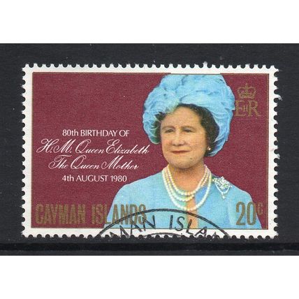 Cayman Islands - 1980 - 20c Queen Mothers 80th Birthday (sg506) Used