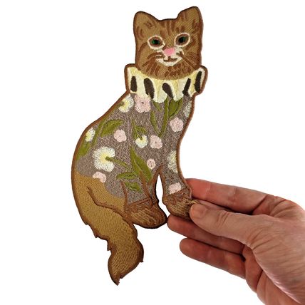 Sew on Cat Patch Embroidered Cat in a Jumper 24cm x 12cm Embellishment P361
