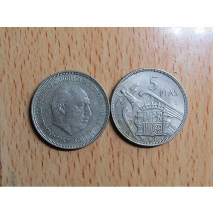 Spain 1965 Franco 1957-1965* 5 Peseta Coin