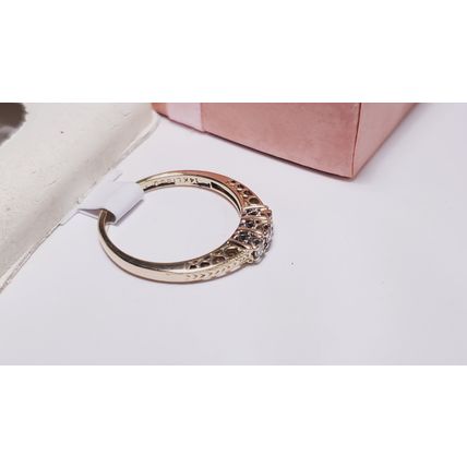 Estate .15ctw Diamond fancy Heart side 14Kt Y/Gold Tracer/Anniversary Band#20635