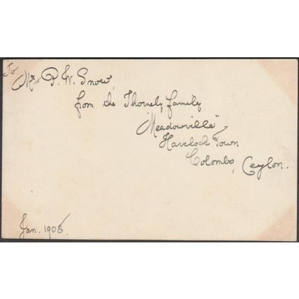 Meadowville, Havelock Town, Colombo, 1908 - Postcard