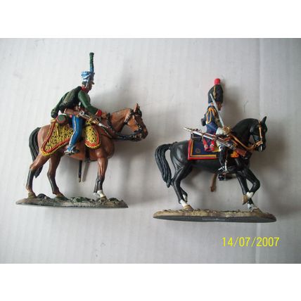 Del Prado Military Soldiers on Horseback X2 Painted Lead Figures ref 2