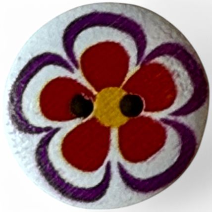 6 Pack 20mm Wooden Floral Buttons Flower Sewing Cardigan 2 Hole Crafts