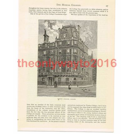 Trinity College, London, England, Book Illustration (Print), c1887