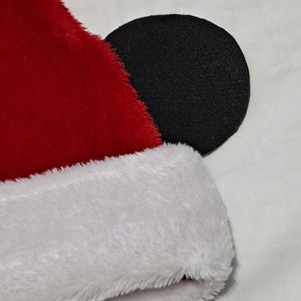 Mickey MOUSE SANTA HAT Ears Polka Dot Bow 21" Christmas Holiday Adult Cap