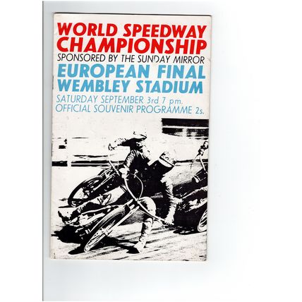 Wembley World Championship European Final 1966 speedway programme