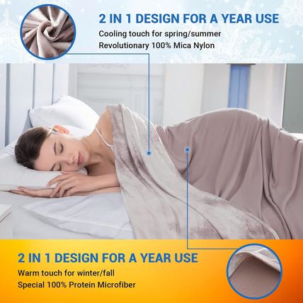 Topcee Cooling Blanket (90"X104"King Size) for Hot Sleepers,Absorbs Heat to Keep