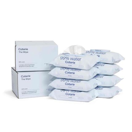 Coterie Baby Wipes for Sensitive Skin, Plant-Based and Plastic-Free Fibers, 99%