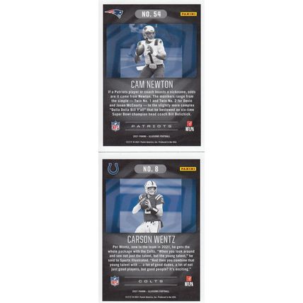 CAM NEWTON & CARSON WENTZ AUTO 2021 PATRIOTS & COLTS ALL-PRO SB CHAMP QUARTERBAK