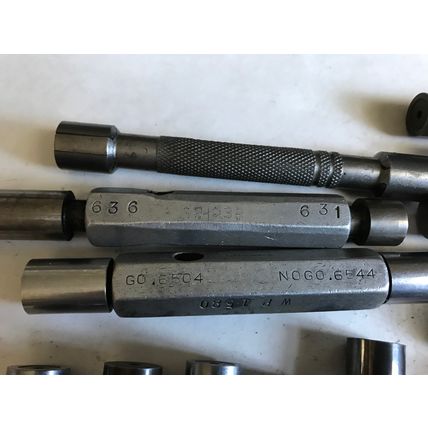 LOT THE PIPE MACHINERY GO NO GO PLUG GAGE .633,.645,.636,.631,.6054,650,.6550,ET