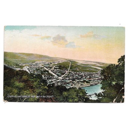 Postcard New Zealand Greymouth from Cobden Hill posted no stamp