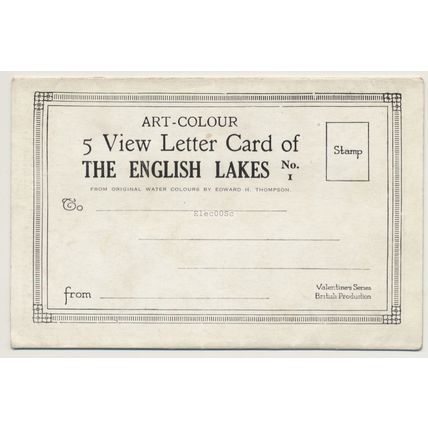 5 View Lakes Cumbria early early 20th C. Valentines Letter Card