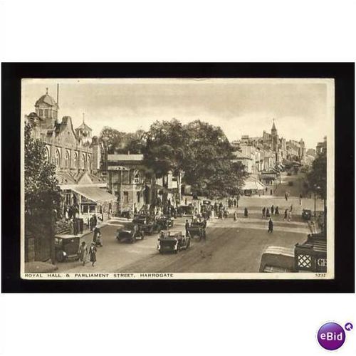 Yorkshire HARROGATE Royal Hall/Parliament St. Postcard by Salmon (5232)