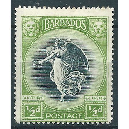 Barbados 1920 SG202 1/2d Black & Bright Yellow-Green Mounted Mint ....