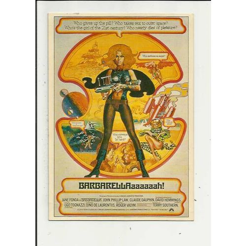 BARBARELLA Jane Fonda Poster Art Postcard by Moviedrome (M34)