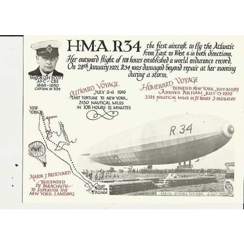 Aviation AIRSHIP R34 Postcard by Faga