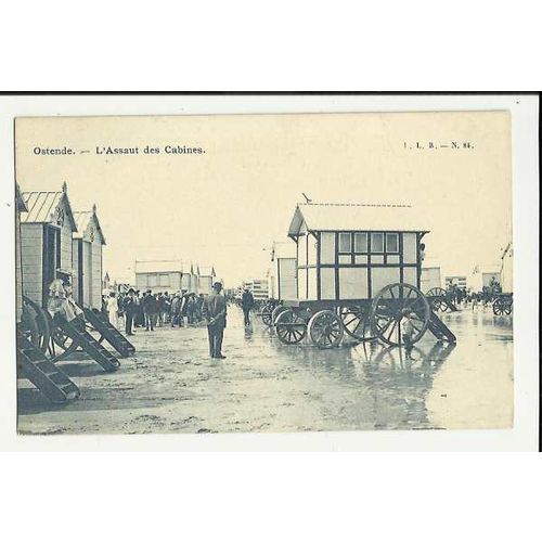 Belgium OSTEND Beach Huts Postcard by L.L.B. (84)