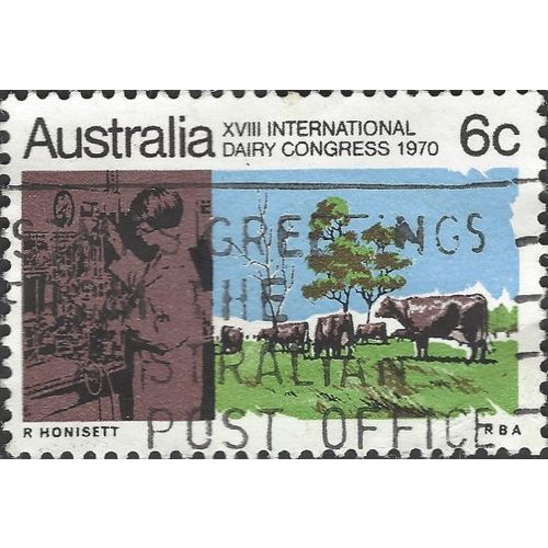AUSTRALIA, International Dairy Congress, blue & rbrown 1970, 6c, #4