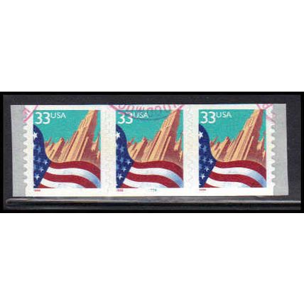Used 3281 33c U.S. Flag Over City Very Fine PNC 7777A/3 PA2115