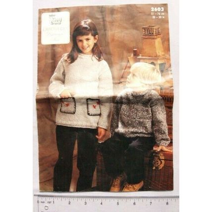 Vintage: King Cole 2603 boys & girls tunic & sweater, Lightweight Aran