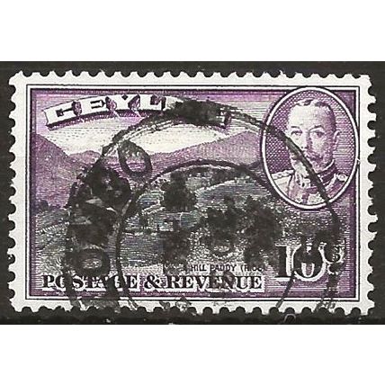 Ceylon 1936 SG372 10c Black & Purple Fine Used