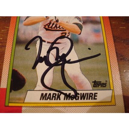 1990 Topps, Autograph Card w/COA, MARK McGWIRE, Athletics
