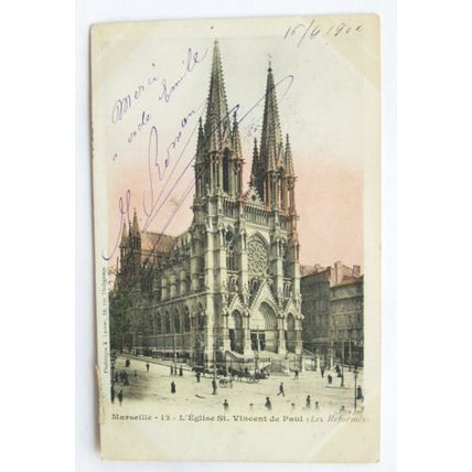 1902 postcard Marseille, L'Eglise St Vincent de Paul