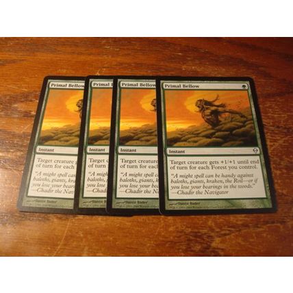 Magic The Gathering, MTG, 4-Cards, 1993-2009, PRIMAL BELLOW, nm