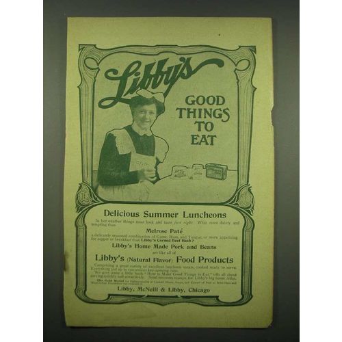 1902 Libby's Melrose Pate Ad - Delicious Summer Luncheons