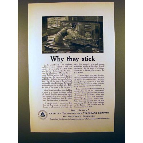 1923 AT&T Telephone Ad - Why They Stick