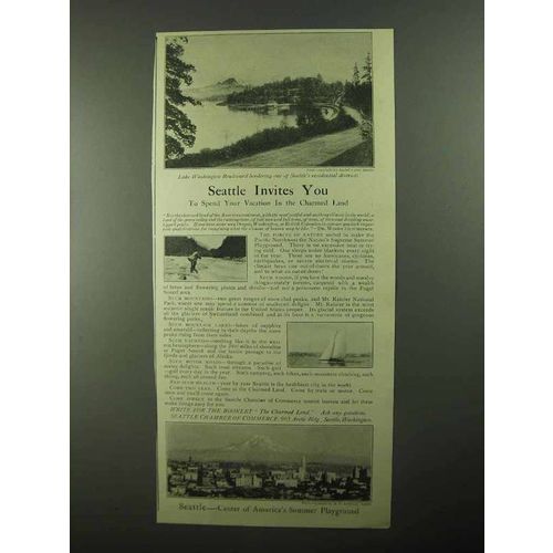 1922 Seattle Washington Ad - Seattle Invites You