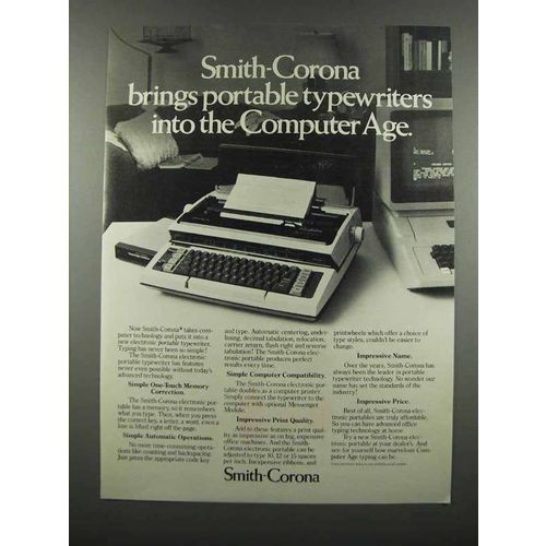 1983 Smith-Corona Electronic Portable Typewriter Ad