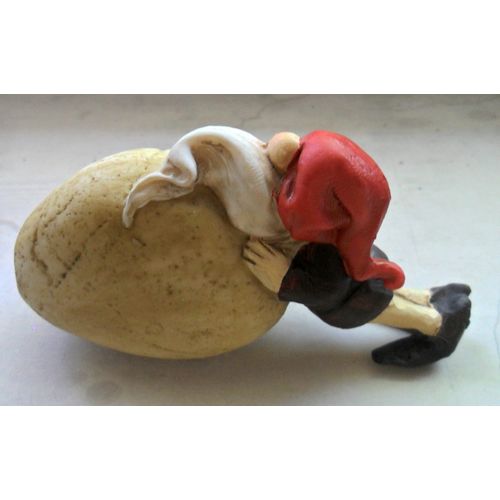 Wichtel,m.Stein,Zwerg, Gartenfigur,Herbstdeko,10cm