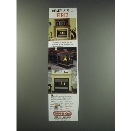 1991 Heat-n-glo Gas Fireplaces Ad - Ready, aim.. Fire