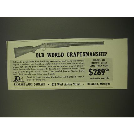 1965 Richland Arms Model 808 Deluxe Skeet and Trap Gun Advertisement